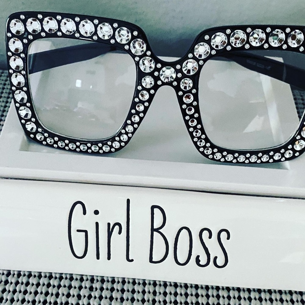 Brand new Clear Retro style studded sunglasses